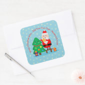 サンタパッティングスタークリスマスツリー20xx追加文字 スクエアシール (封筒)