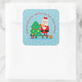 サンタパッティングスタークリスマスツリー20xx追加文字 スクエアシール (バッグ)