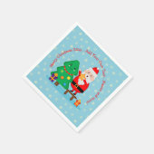 サンタパッティングスタークリスマスツリー20xx追加文字 スタンダードカクテルナプキン (角)