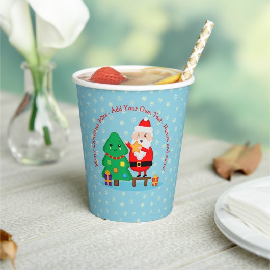 サンタパッティングスタークリスマスツリー20xx追加文字 紙コップ (インサイチュ)