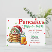 サンタパンケーキとパジャマ クリスマスパジャマパーティー 招待状 (スタンド正面)