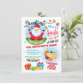 サンタパンケーキ付き朝食クリスマス招待状 招待状 (スタンド正面)