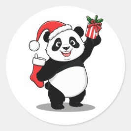 サンタパンダクリスマス ラウンドシール
