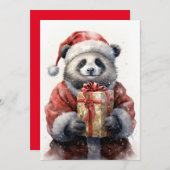 サンタパンダ フラット ホリデー カード (正面/裏面)