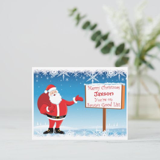 サンタパーソナライズされたからのポストカード シーズンポストカード (スタンド正面)