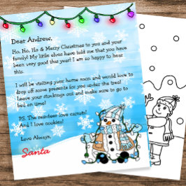 サンタパーソナライズされたからの手紙+カラーリングページ