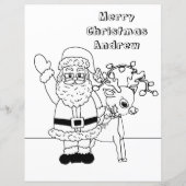 サンタパーソナライズされたからの手紙+カラーリングページ (裏面)