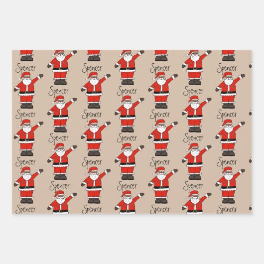 サンタパーソナライズされたからの手紙/贈り物 ラッピングペーパーシート (正面2)