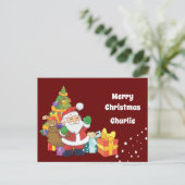 サンタパーソナライズされたから子どもへの手紙のはがき シーズンポストカード (スタンド正面)