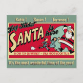 サンタパーソナライズされたがクリスマスに来た ポストカード (正面)