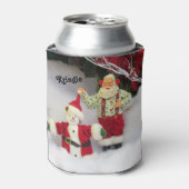 サンタパーソナライズされたが雪だるまクーラーボックスを築く 缶クーラー (缶正面)