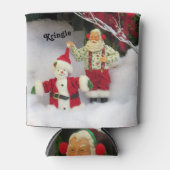 サンタパーソナライズされたが雪だるまクーラーボックスを築く 缶クーラー (正面)