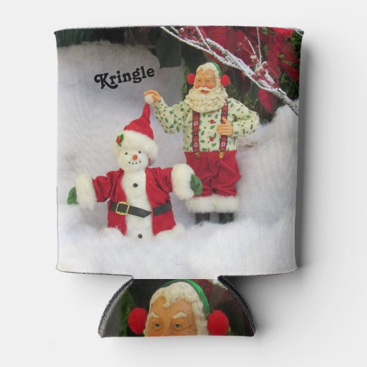 サンタパーソナライズされたが雪だるまクーラーボックスを築く 缶クーラー (正面)