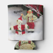 サンタパーソナライズされたが雪だるまクーラーボックスを築く 缶クーラー (裏面)