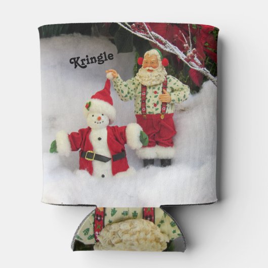 サンタパーソナライズされたが雪だるまクーラーボックスを築く 缶クーラー (裏面)