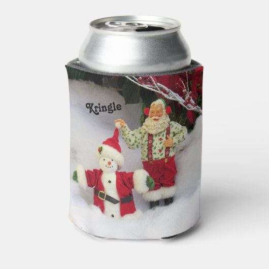 サンタパーソナライズされたが雪だるまクーラーボックスを築く 缶クーラー (缶裏面)