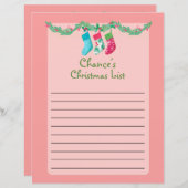 サンタパーソナライズされたさんのかわいいクリスマスウィッシュリスト (正面/裏面)