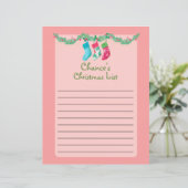 サンタパーソナライズされたさんのかわいいクリスマスウィッシュリスト (スタンド正面)