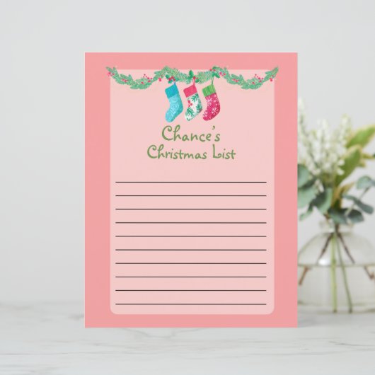 サンタパーソナライズされたさんのかわいいクリスマスウィッシュリスト (スタンド正面)