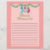 サンタパーソナライズされたさんのかわいいクリスマスウィッシュリスト (正面)
