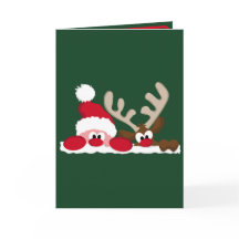 サンタパーソナライズされたとトナカイのクリスマスカード