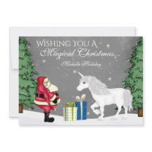 サンタパーソナライズされたとユニコーンクリスマスフラット