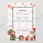 サンタパーソナライズされたと小妖精や小人のクリスマスレター 招待状 (正面/裏面)