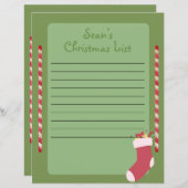 サンタパーソナライズされたのクリスマスリスト (正面/裏面)
