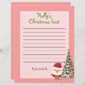 サンタパーソナライズされたのクリスマスリスト (正面/裏面)
