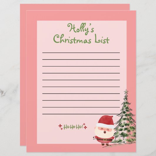 サンタパーソナライズされたのクリスマスリスト (正面/裏面)