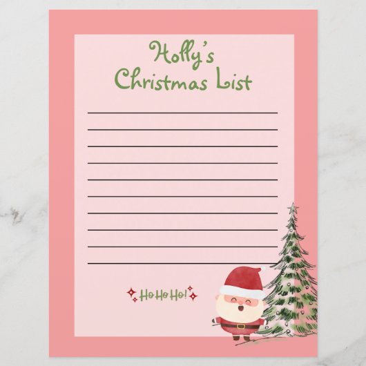 サンタパーソナライズされたのクリスマスリスト (正面)