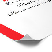 サンタパーソナライズされたの「ニースリスト」証明書 ポスター (角)