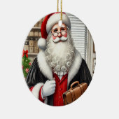 サンタパーソナライズされたを弁護士として セラミックオーナメント (右)