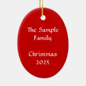 サンタパーソナライズされたウィンキングのクリスマスオーナメント セラミックオーナメント (裏面)