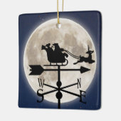 サンタパーソナライズされたウェザーベーンフルムーンクリスマス セラミックオーナメント (左)