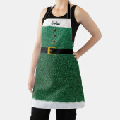 サンタパーソナライズされたエプロン – まぶしいエメラルドグリーン –  エプロン (インサイチュ)