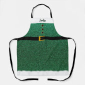 サンタパーソナライズされたエプロン – まぶしいエメラルドグリーン –  エプロン (正面)