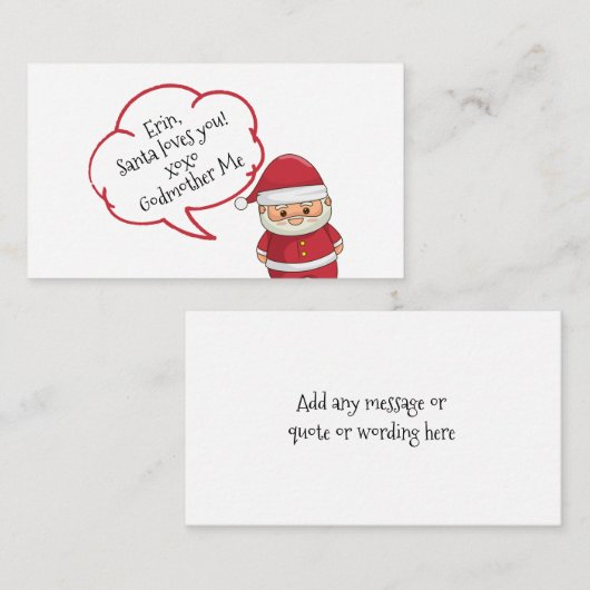 サンタパーソナライズされたエンクロージャカード エンクロージャーカード (正面/裏面)