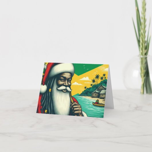 サンタパーソナライズされたカリブのクリスマスカード シーズンカード (正面)