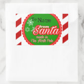 サンタパーソナライズされたキッズクリスマスから 長方形シール (バッグ)