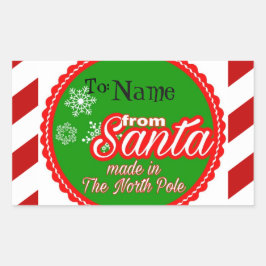 サンタパーソナライズされたキッズクリスマスから 長方形シール