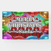サンタパーソナライズされたキャラクター誕生日バナー 横断幕 (横)
