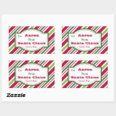 サンタパーソナライズされたキャンディギフトラベルシール 長方形シール (シート)