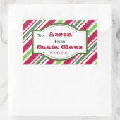サンタパーソナライズされたキャンディギフトラベルシール 長方形シール (バッグ)