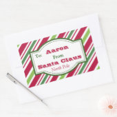 サンタパーソナライズされたキャンディギフトラベルシール 長方形シール (封筒)