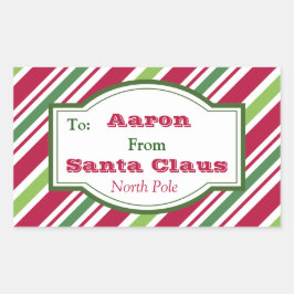 サンタパーソナライズされたキャンディギフトラベルシール 長方形シール
