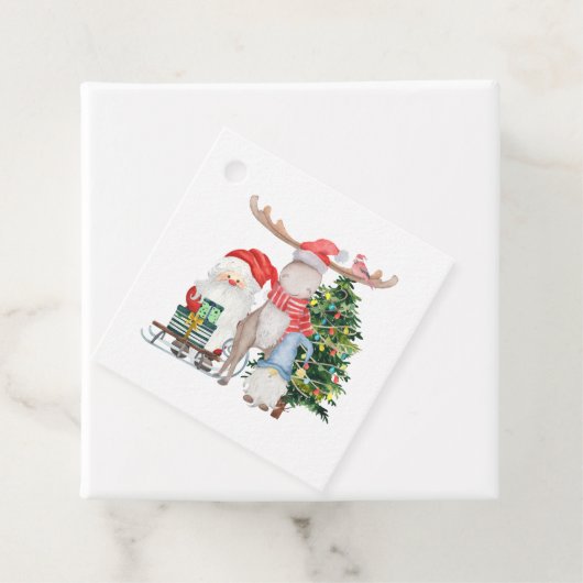 サンタパーソナライズされたキュート・キッズクリスマスから フェイバータグ (インサイチュ)