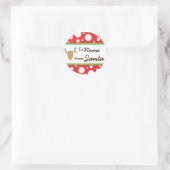 サンタパーソナライズされたギフトステッカー ラウンドシール (バッグ)