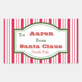 サンタパーソナライズされたギフトラベルシール 長方形シール