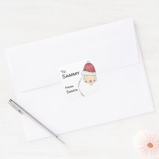 サンタパーソナライズされたギフトラベル スクエアシール (封筒)